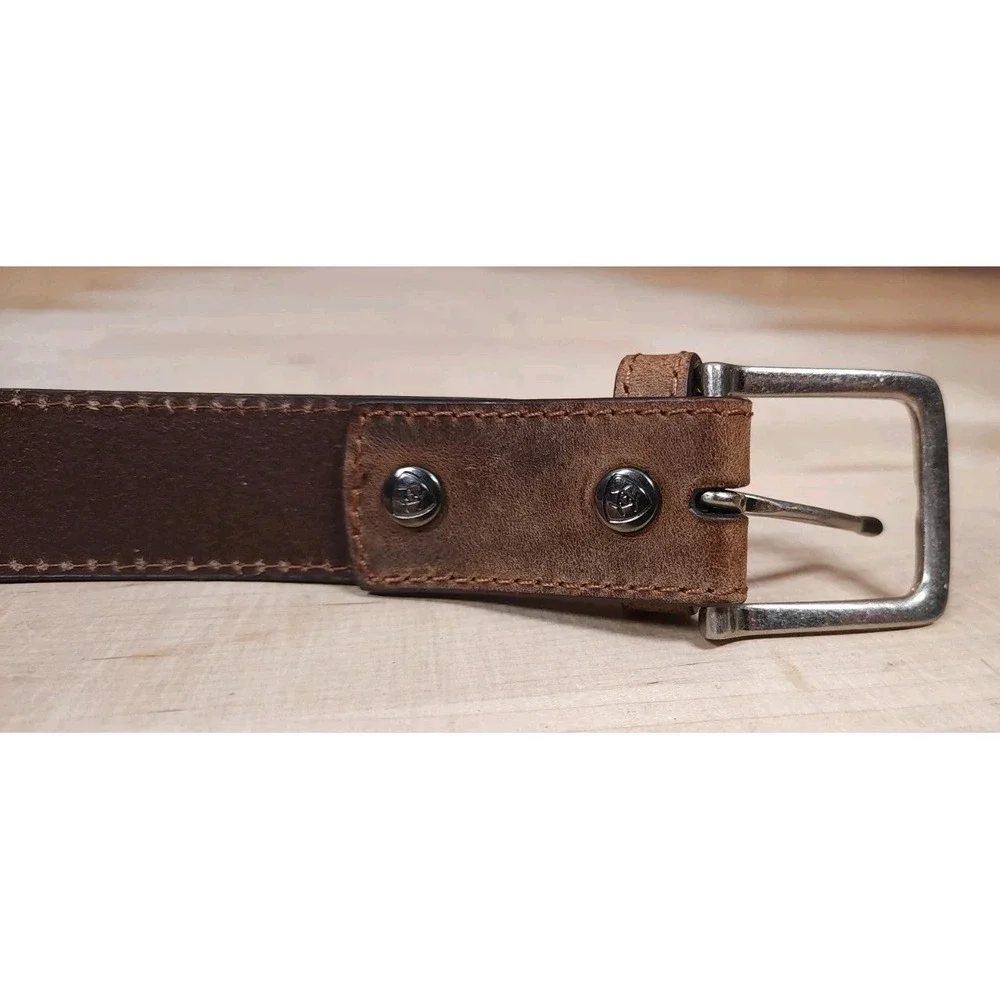 Ariat Boys Youth Belt Size 24 Brown Leather American‎ Flag Western